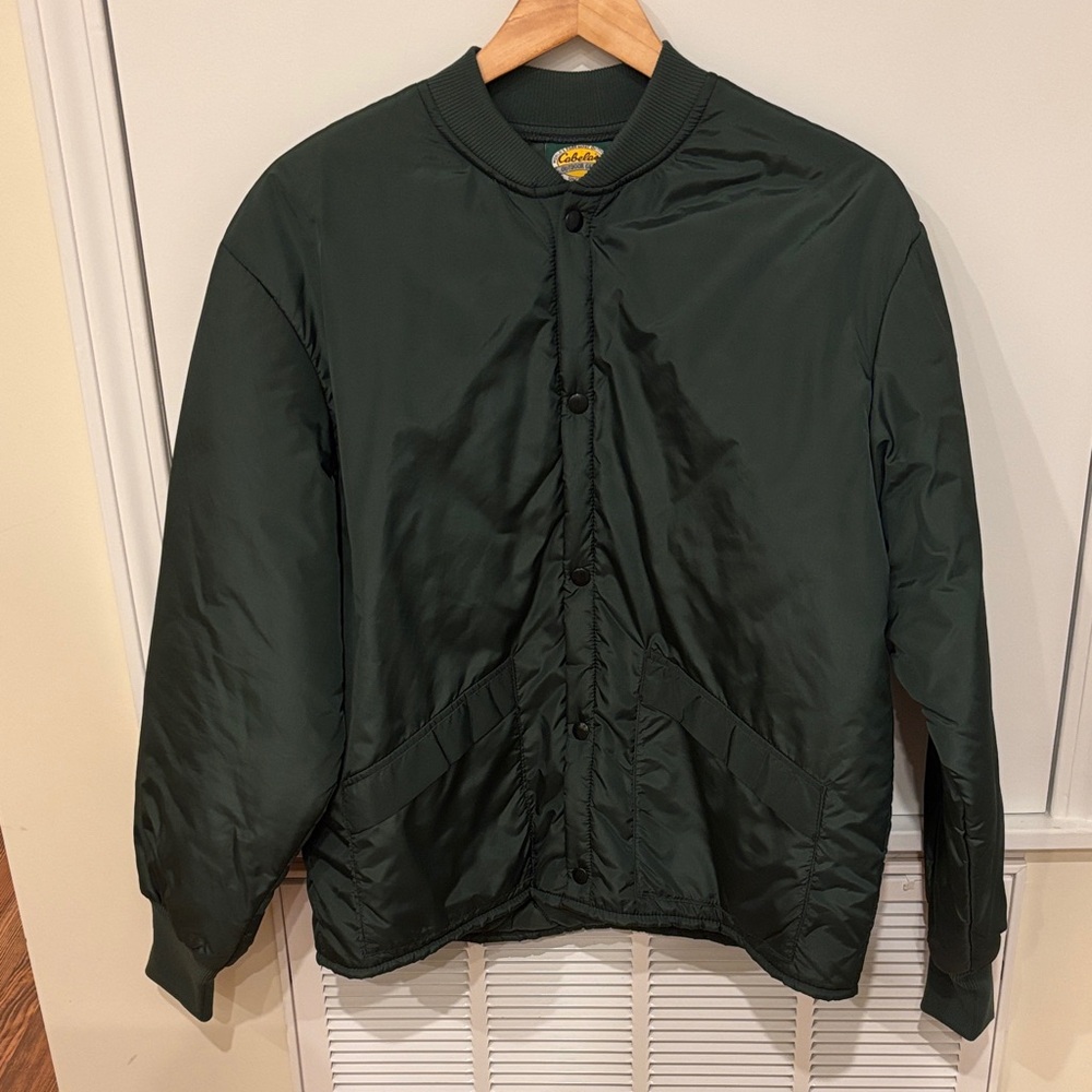 Vintage 90s  Cabelas Dark Green Bomber Jacket